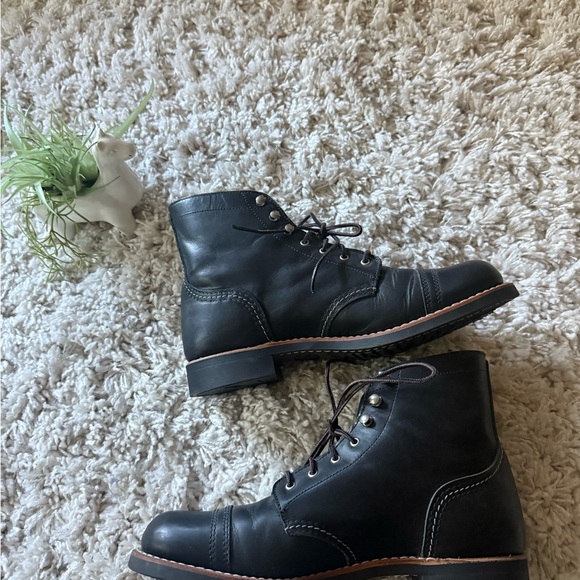 Red Wing Shoes Black Leather Women’s Combat Goth Boots - Picture 1 of 9